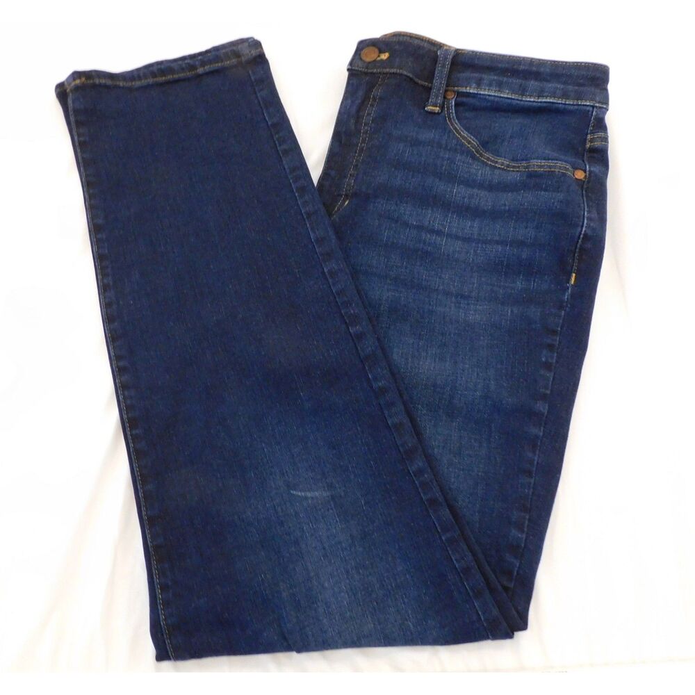 Women's TALBOTS Size 12 Straight Leg Jeans Dark Wash 93% Cotton